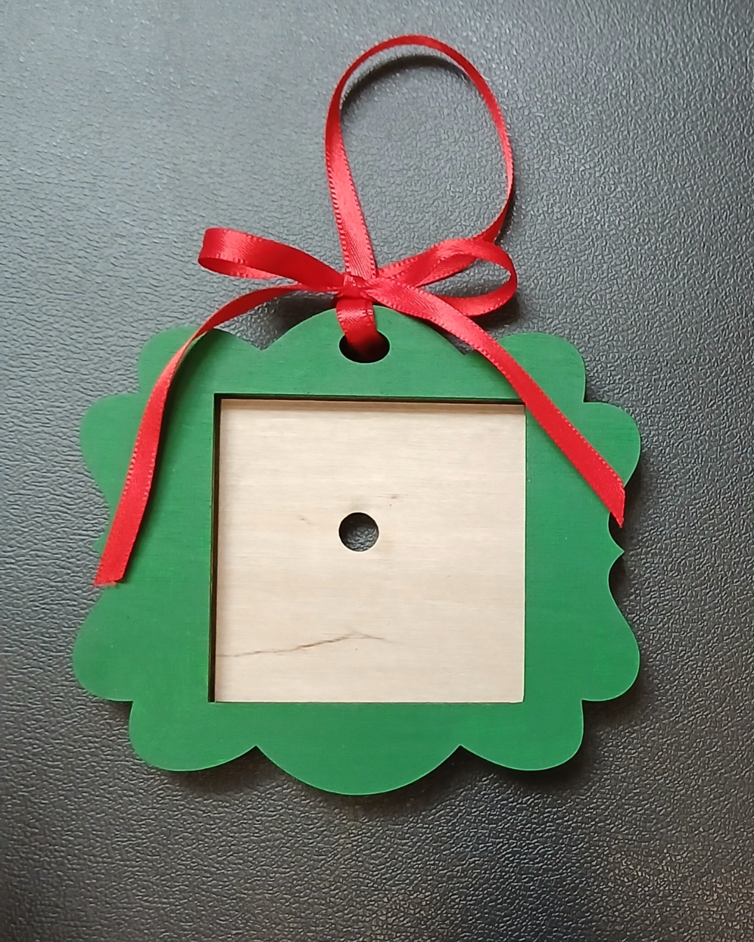 2.5" x 2.5" square magnet Wooden Ornament Holder