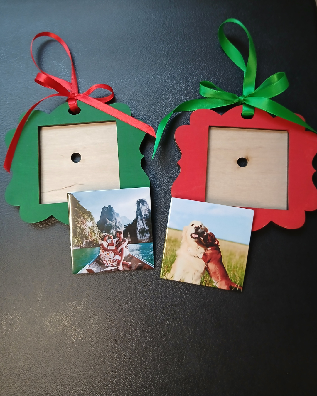 2.5" x 2.5" square magnet Wooden Ornament Holder