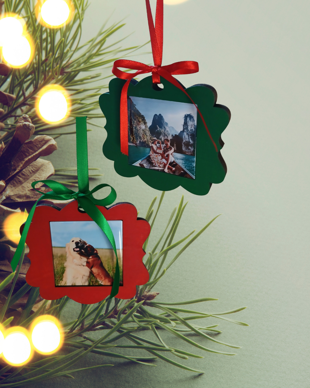 2.5" x 2.5" square magnet Wooden Ornament Holder