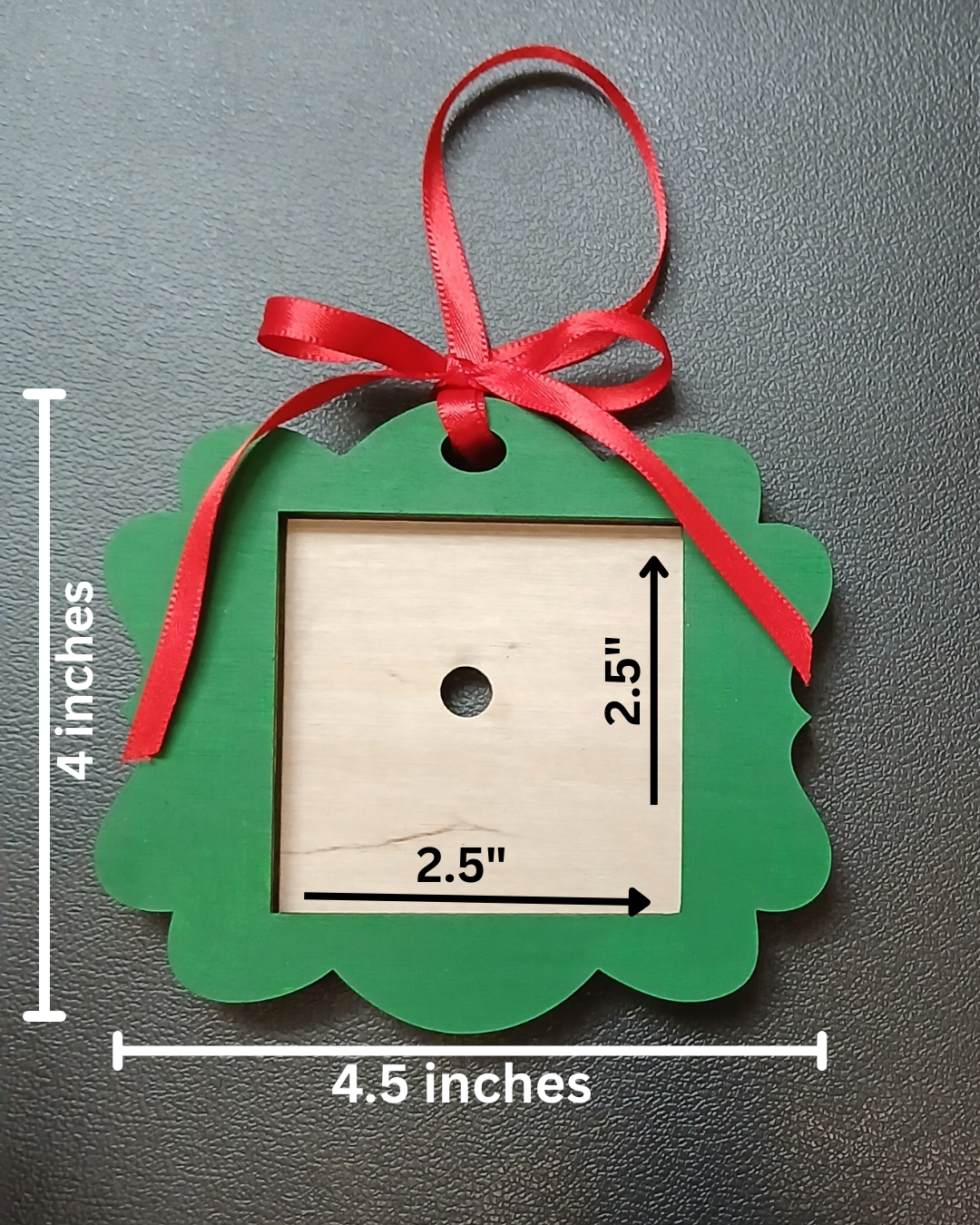 2.5" x 2.5" square magnet Wooden Ornament Holder